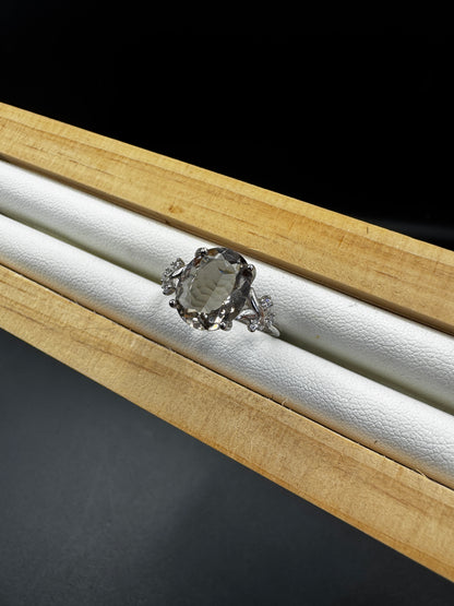 Smokey Quartz S925 Adjustable Ring