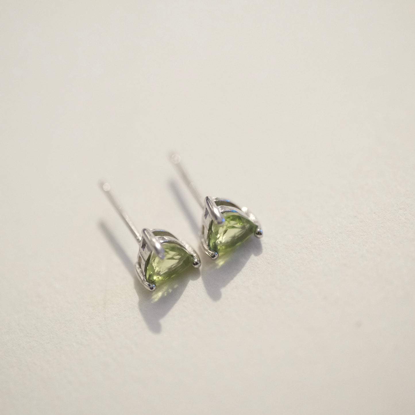 Peridot Heart S925 Stud Earrings