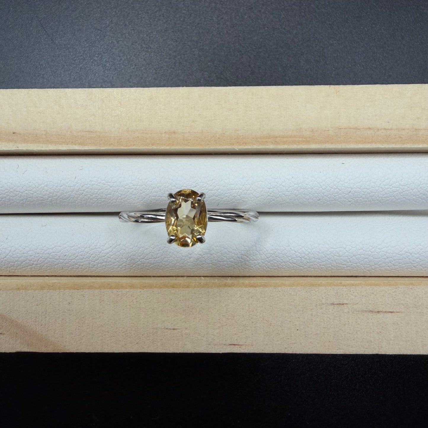 Citrine S925 Adjustable Ring