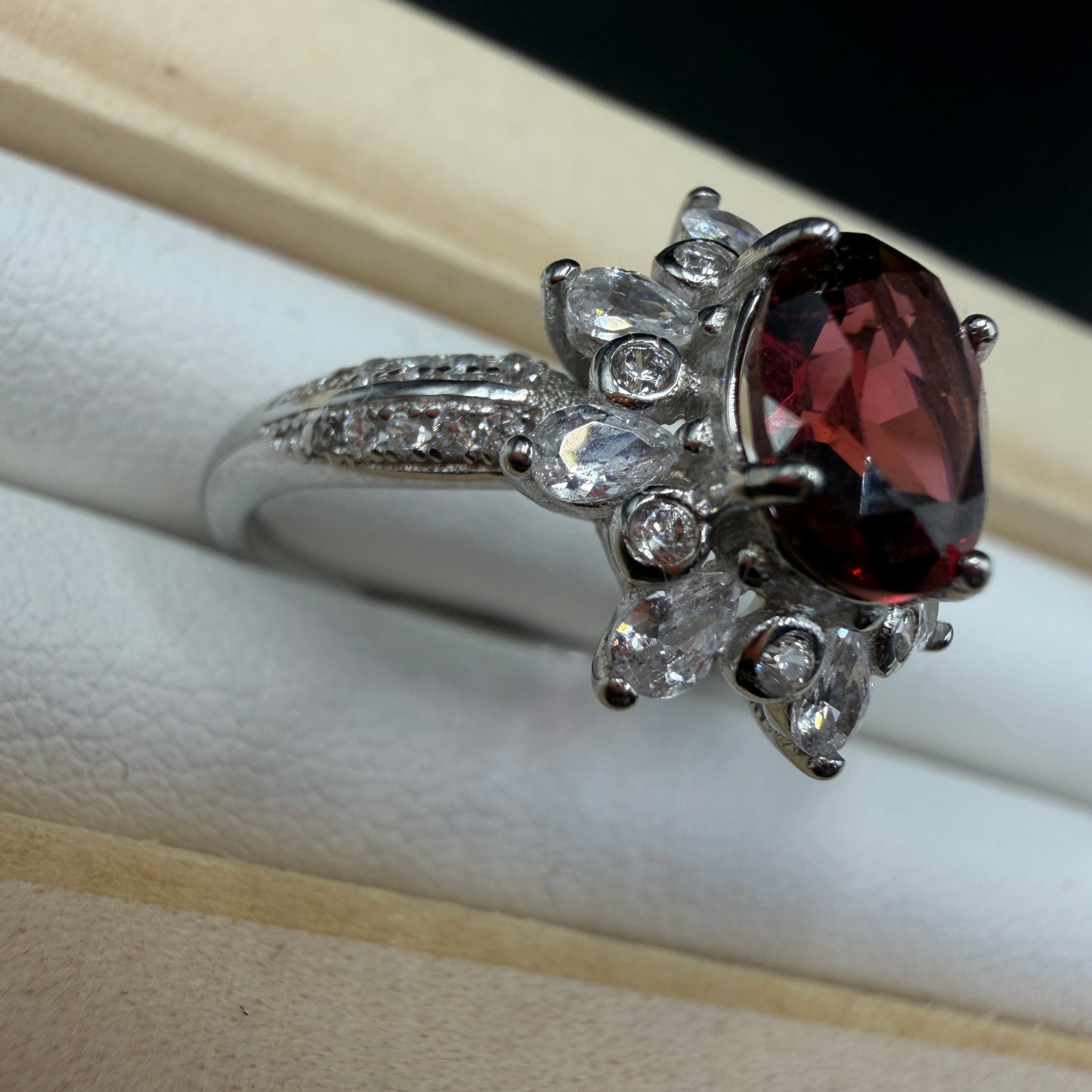 Garnet S925 Adjustable Ring