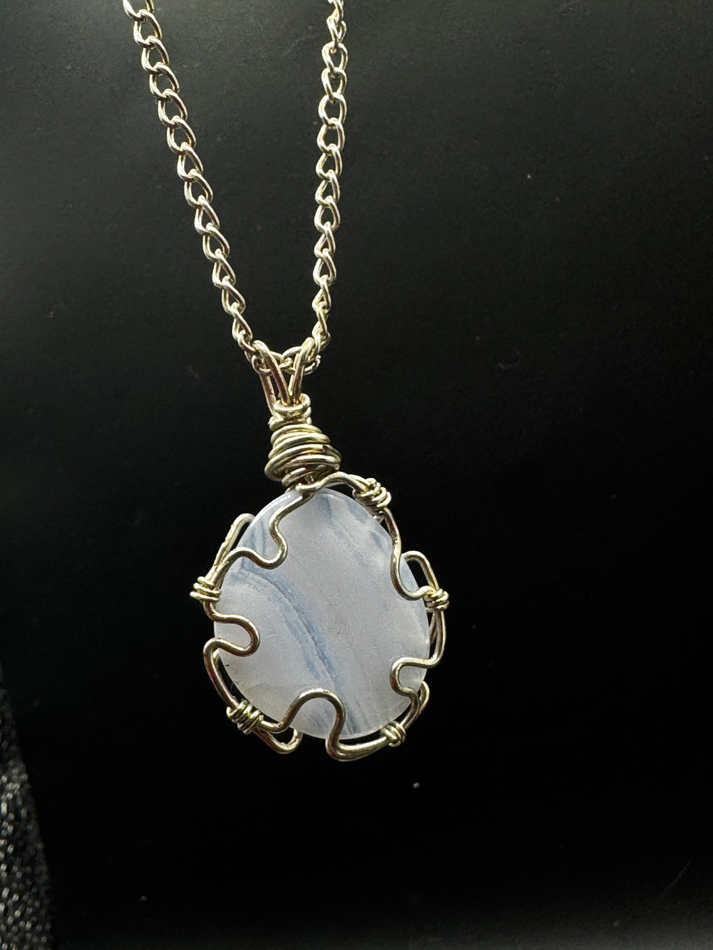 Handmade Blue Lace Agate Necklace