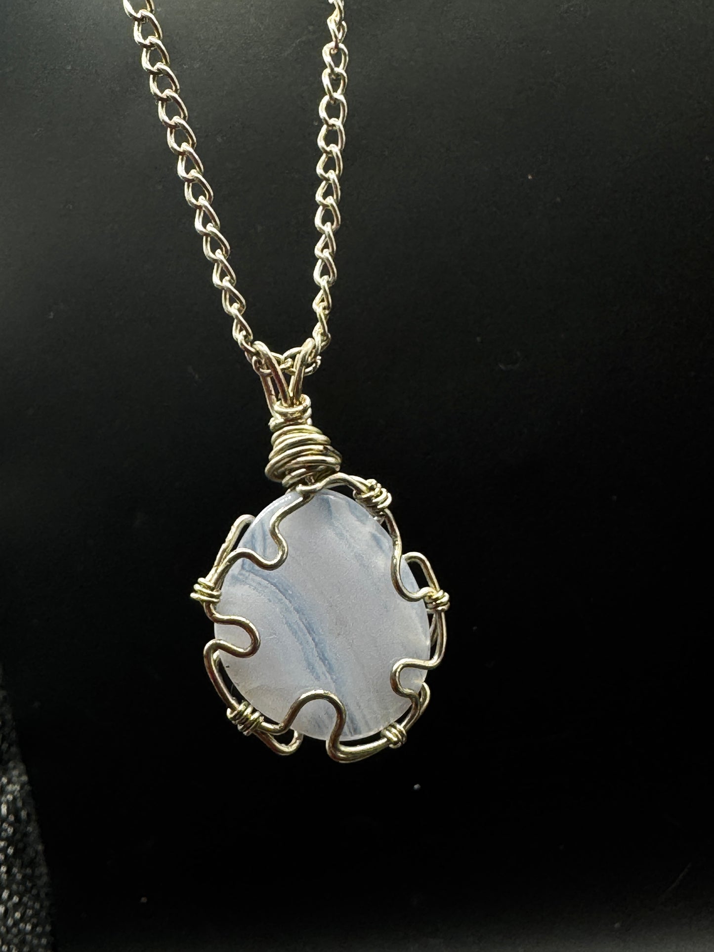 Handmade Blue Lace Agate Necklace