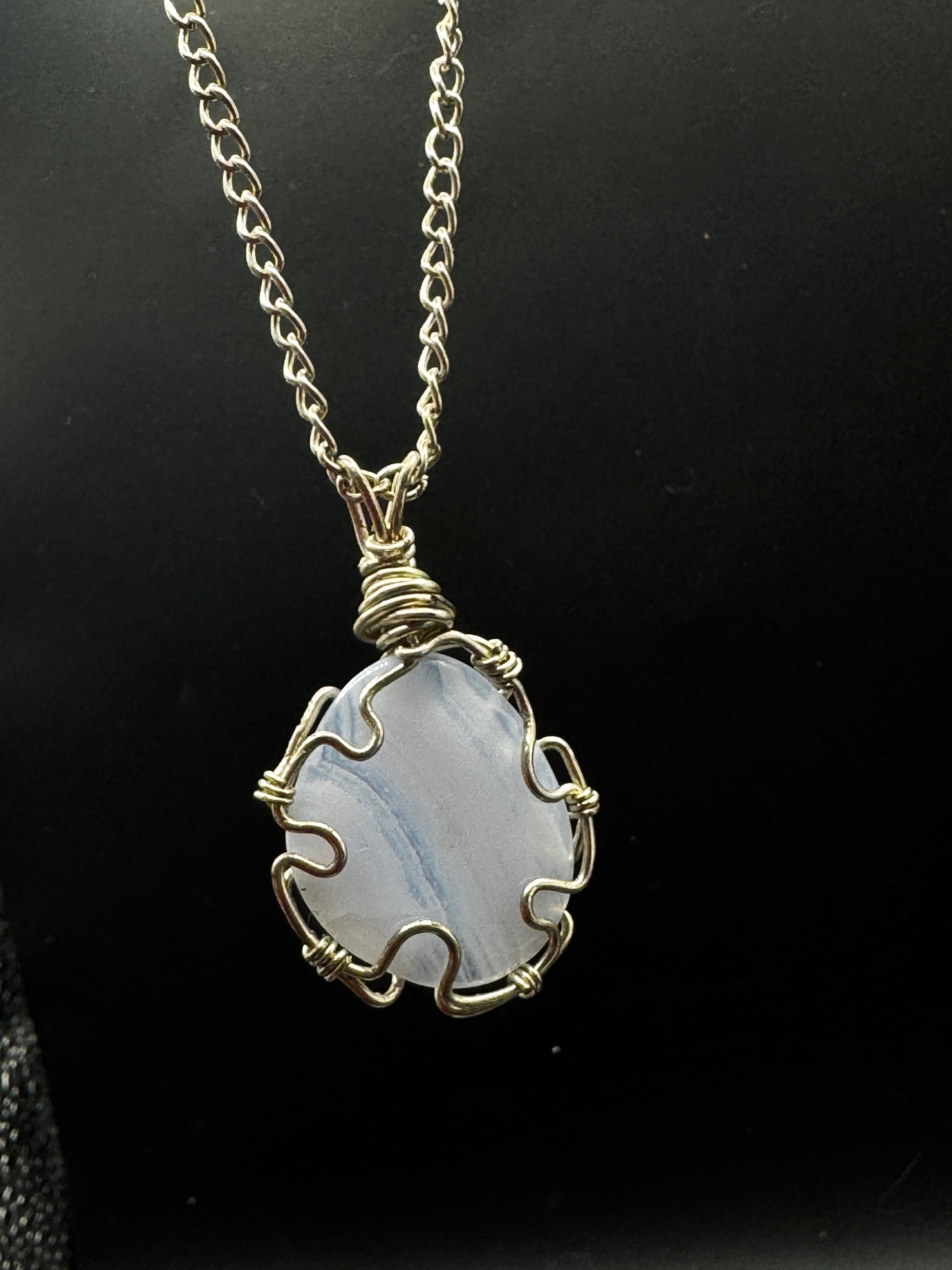 Handmade Blue Lace Agate Necklace