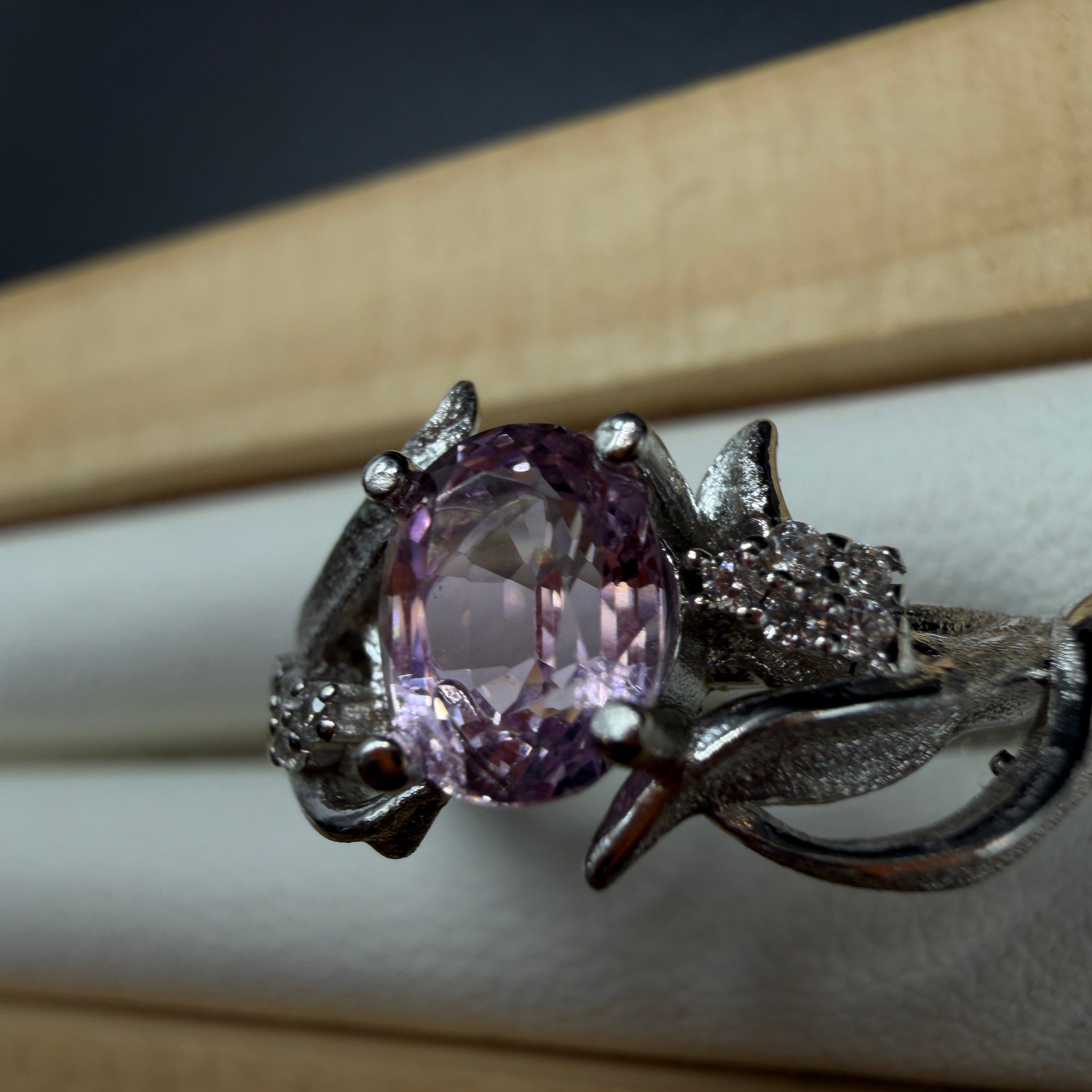 Kunzite S925 Adjustable Certified Ring