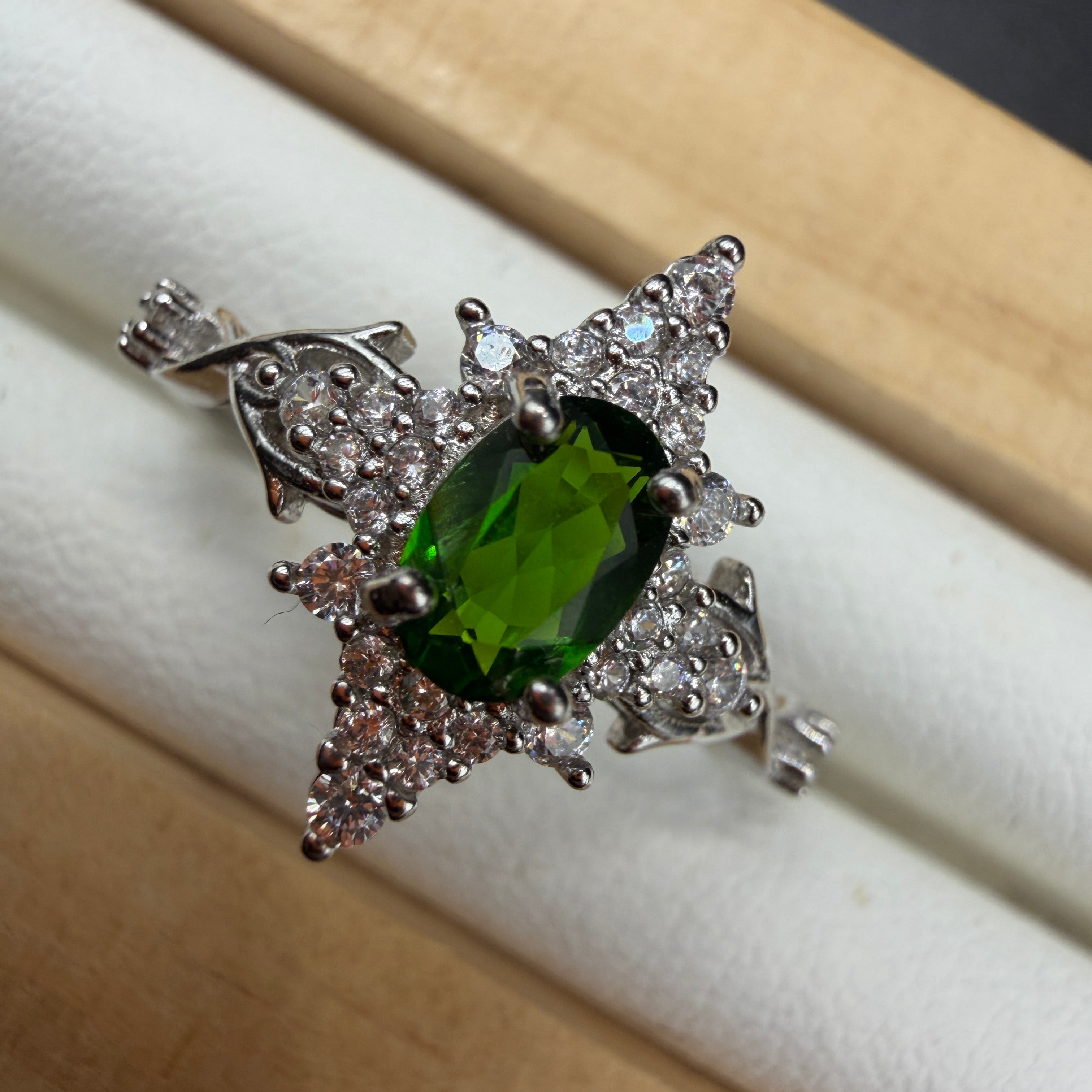 Diopside Star S925 Adjustable Ring