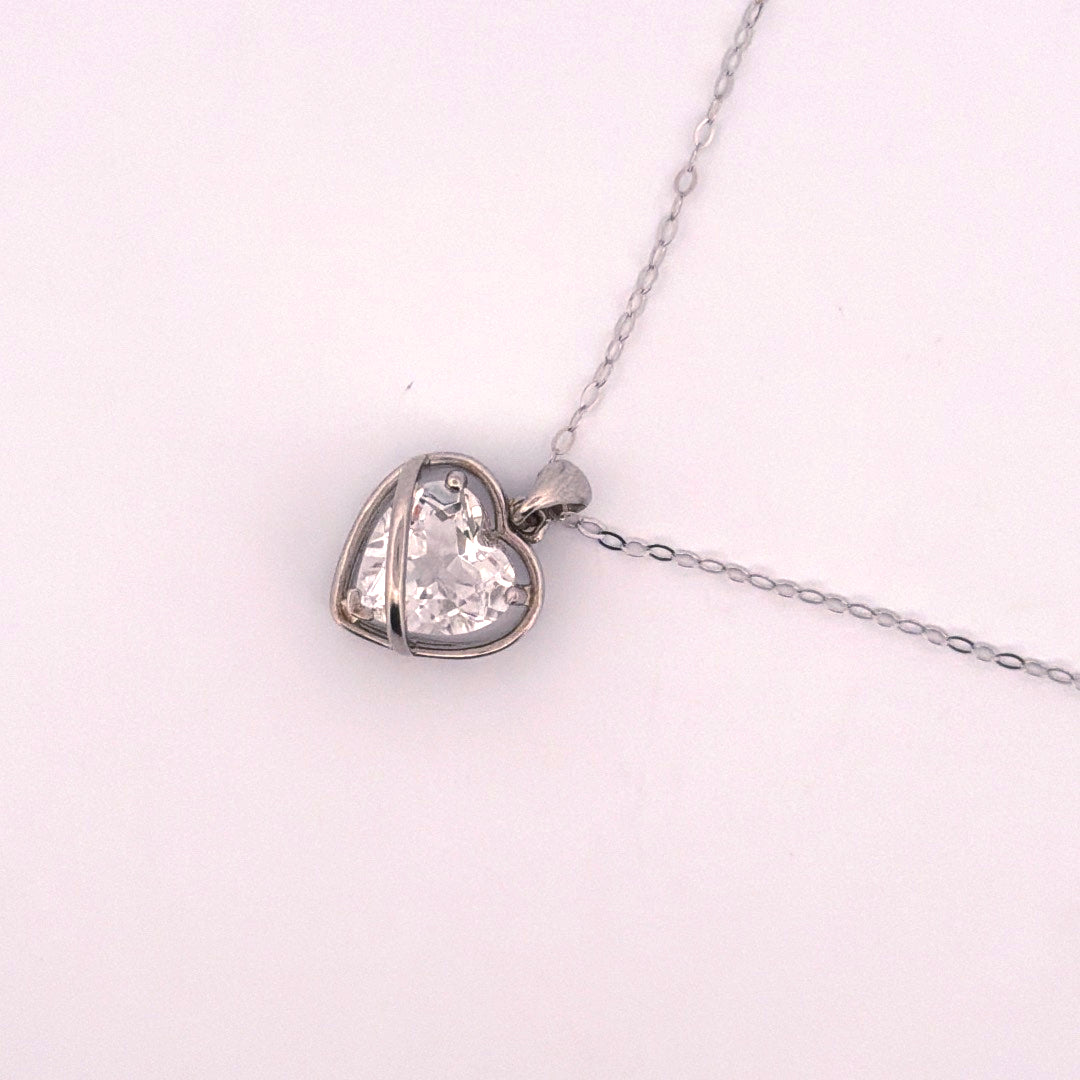 Clear Quartz Heart S925 Necklace