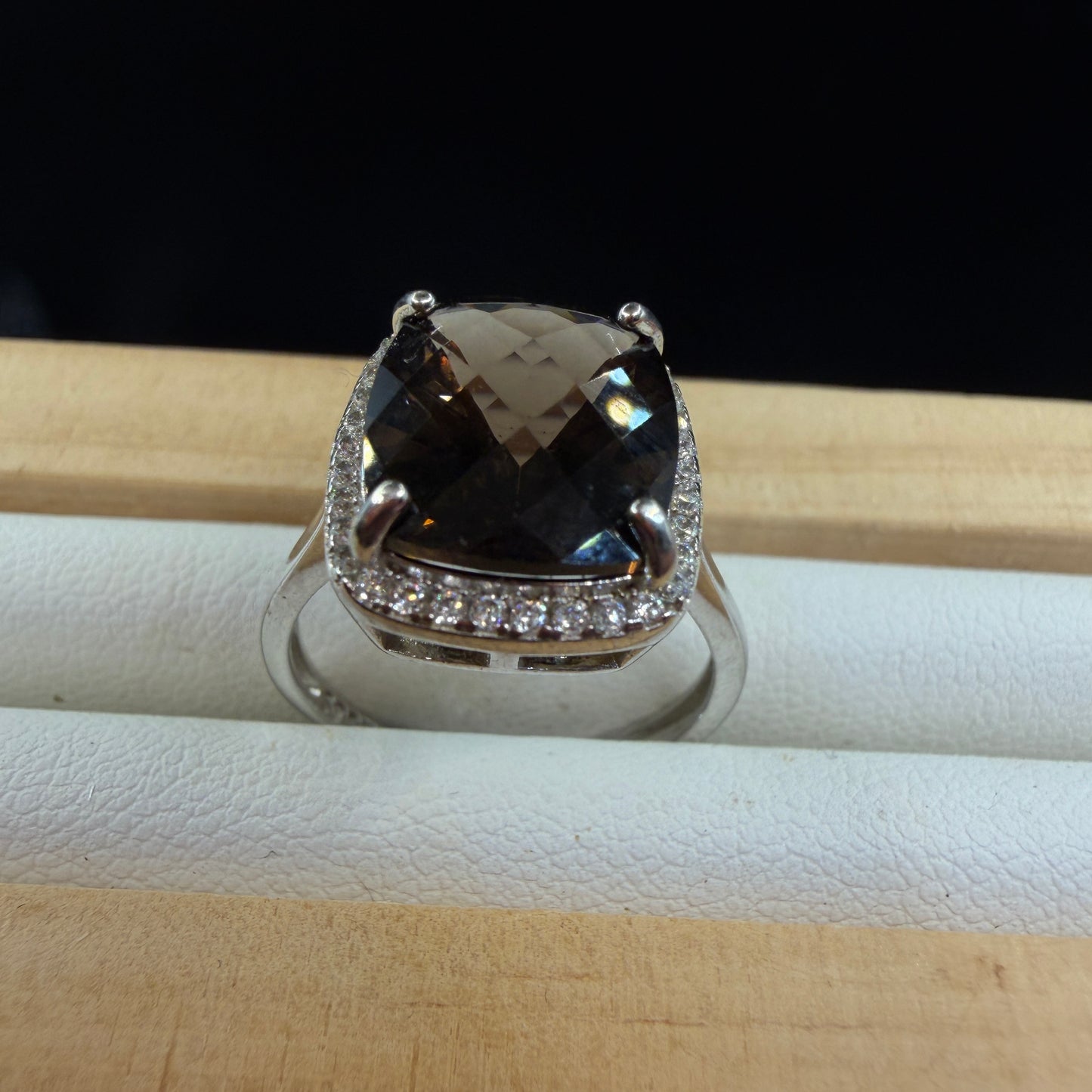 Smokey Quartz S925 Adjustable Ring