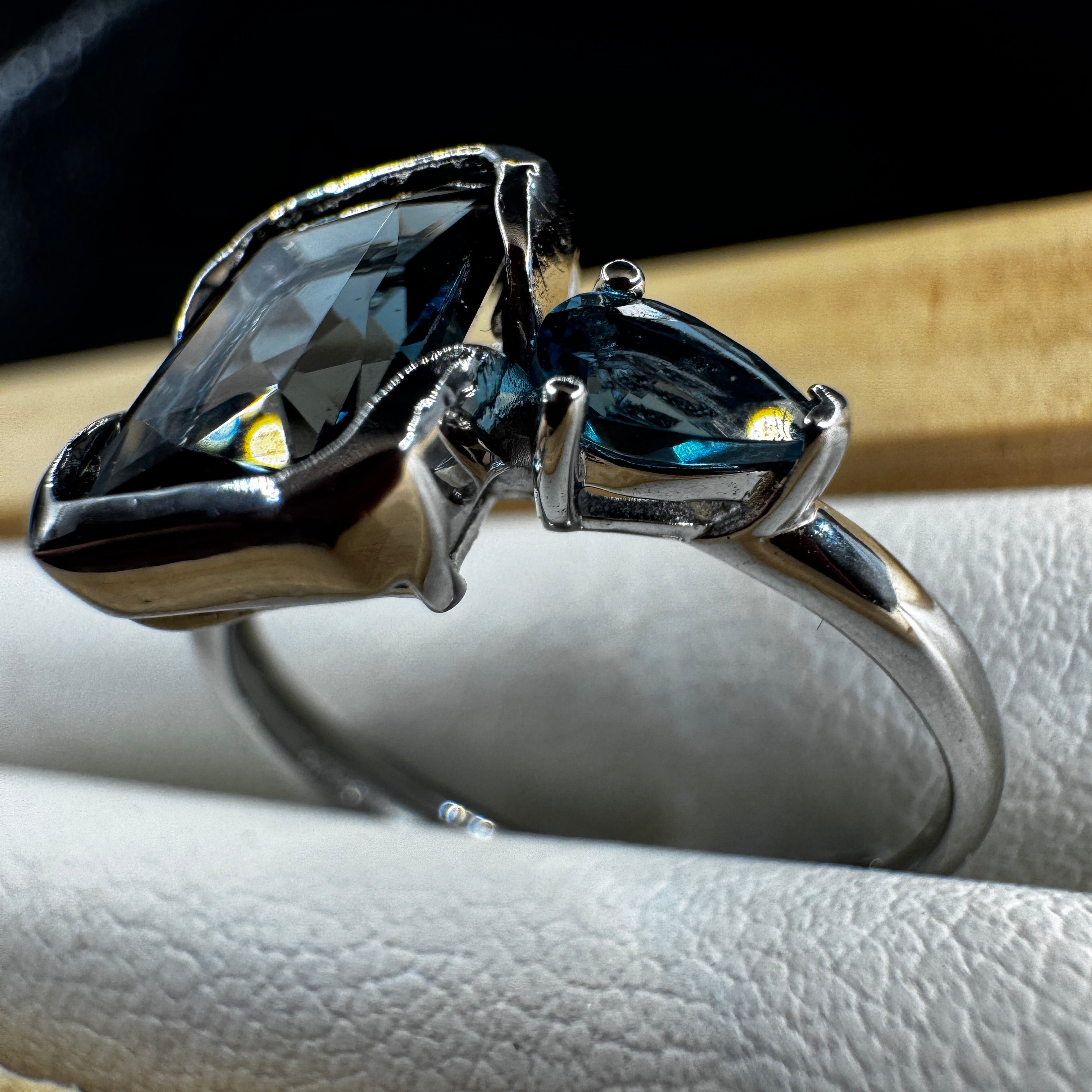 High Grade Topaz S925 Certified Adjustable Ring