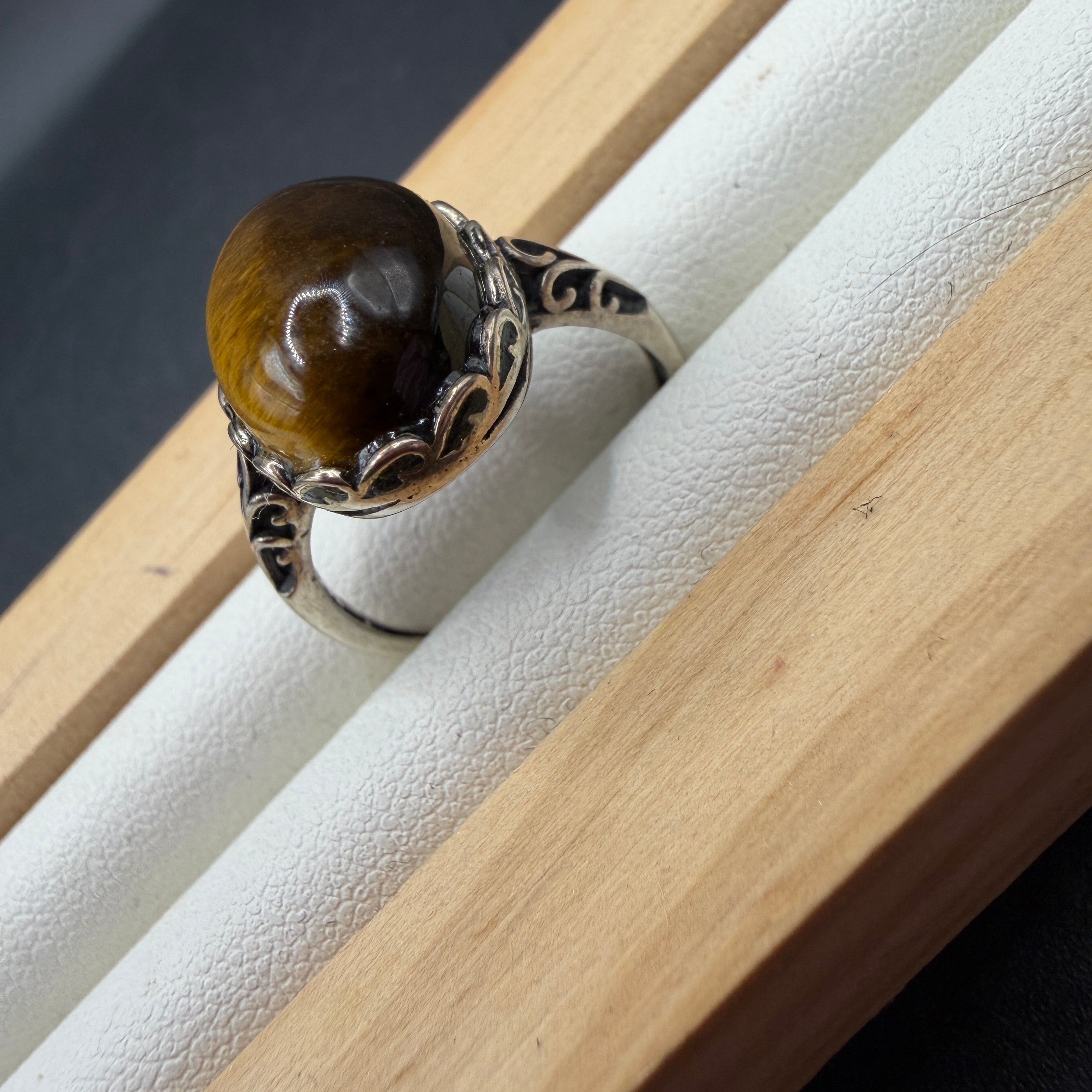 Tigers Eye S925 Adjustable Ring