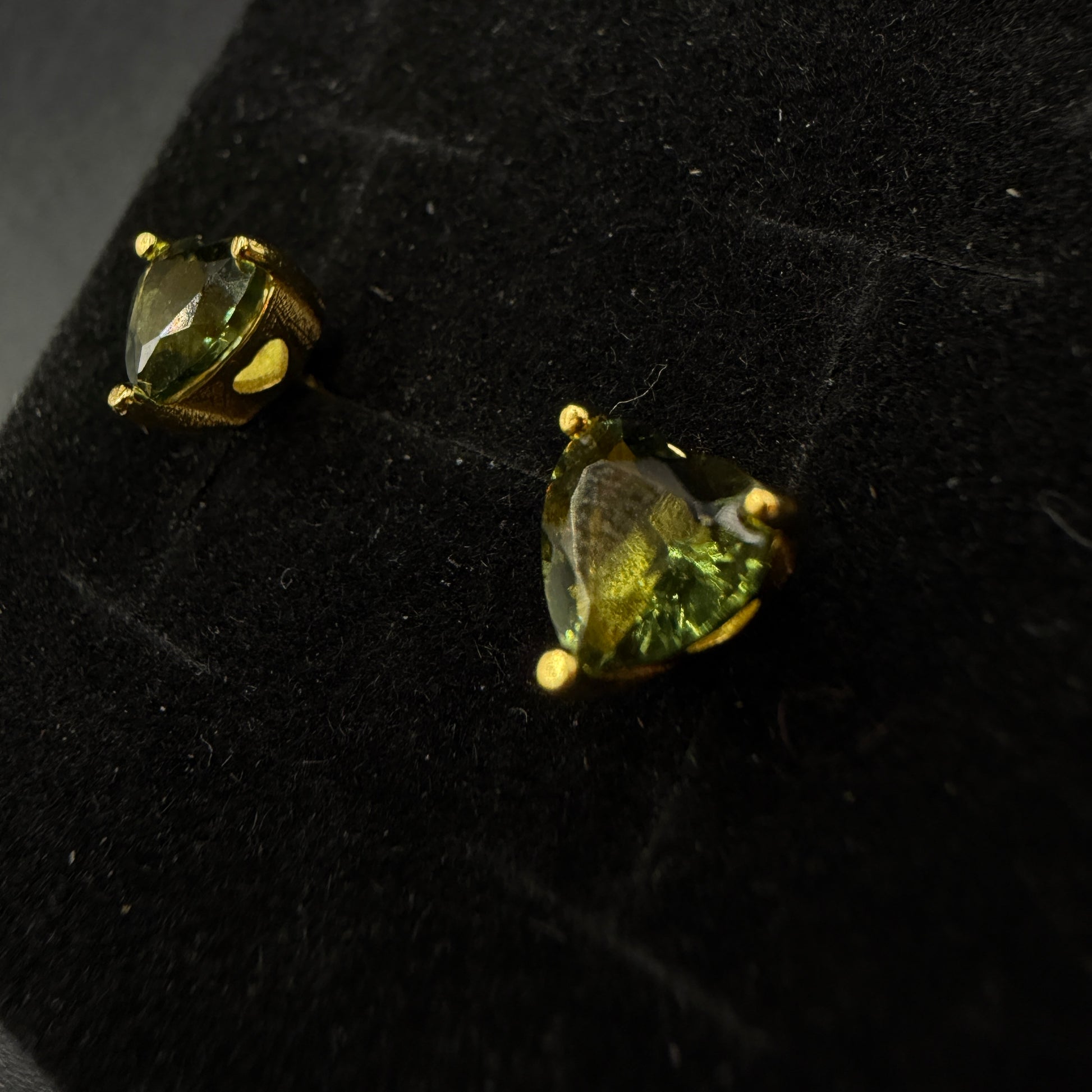 Moldavite Heart S925 Certified Earrings