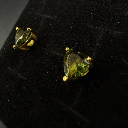 Moldavite Heart S925 Certified Earrings