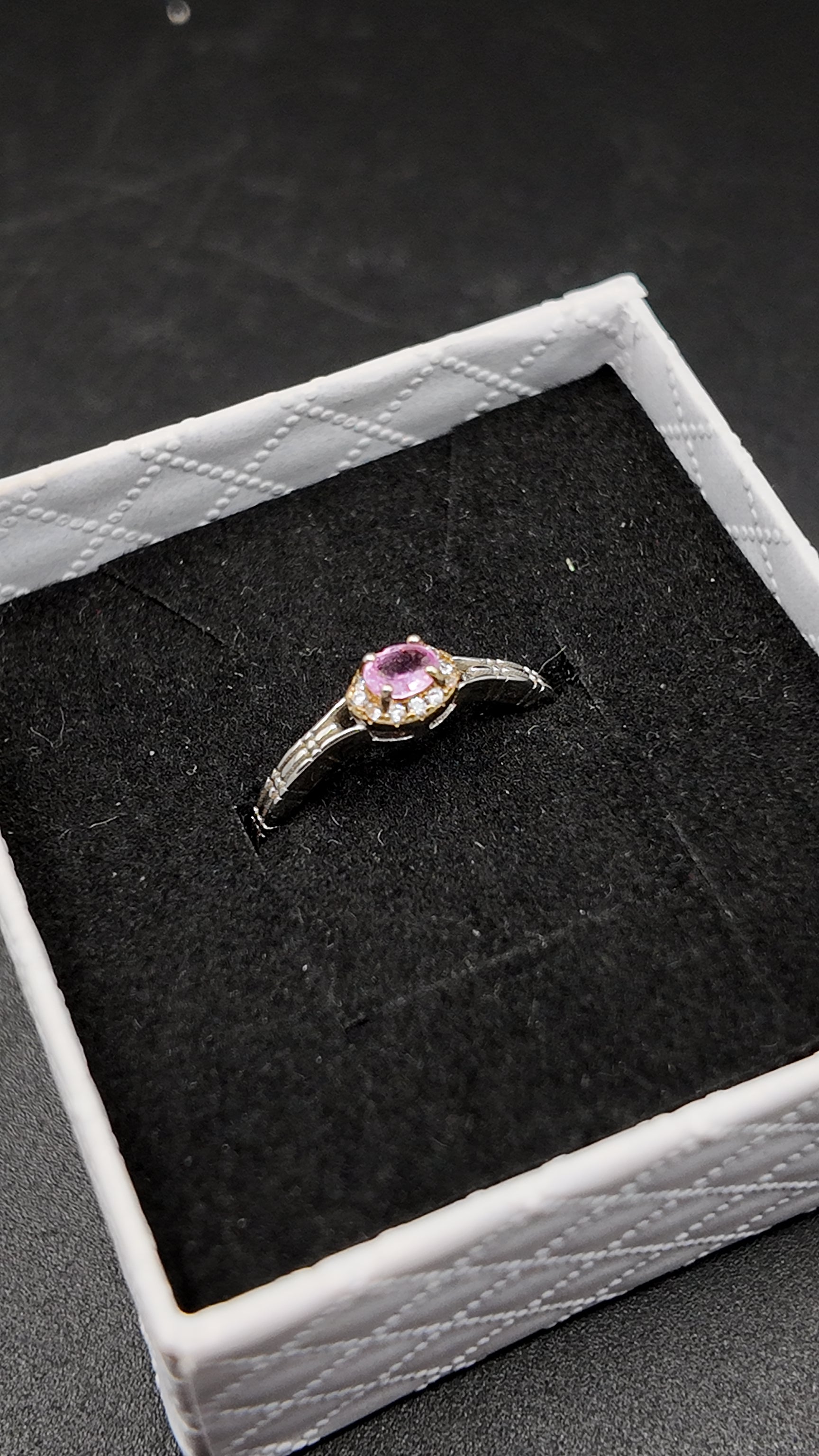 Pink Topaz S925 Adjustable Ring