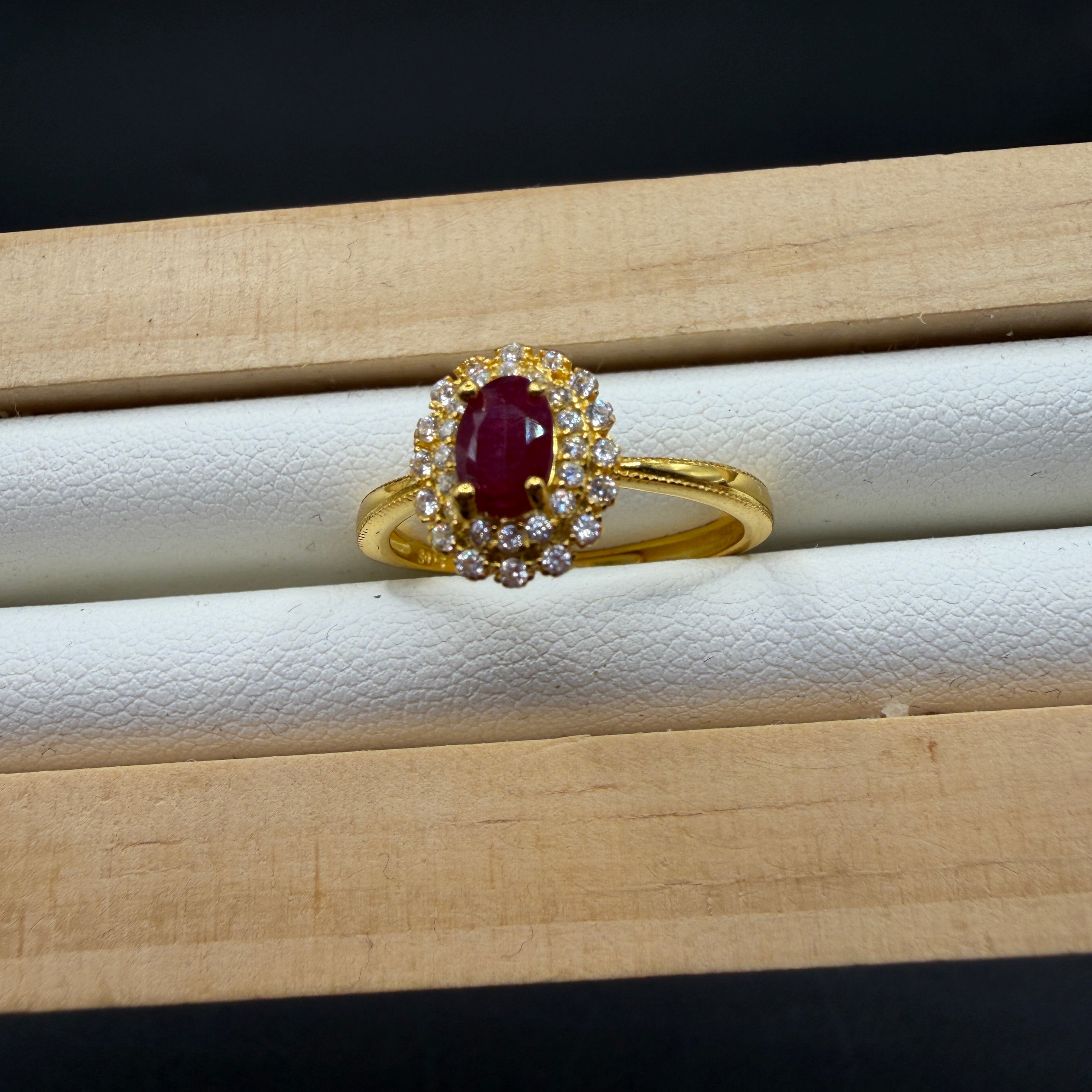 Ruby S925 Adjustable Ring