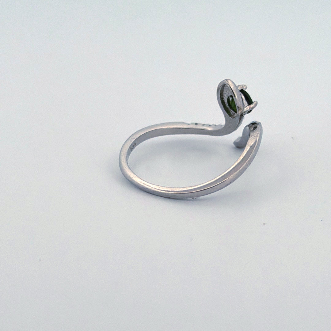 Diopside Snake S925 Adjustable Ring