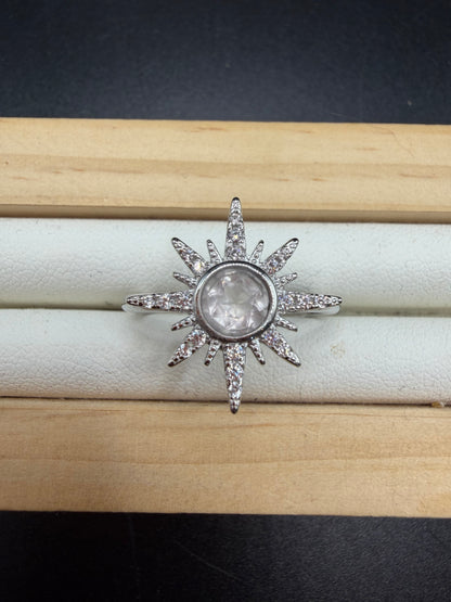 Rose Quartz S925 Adjustable Ring
