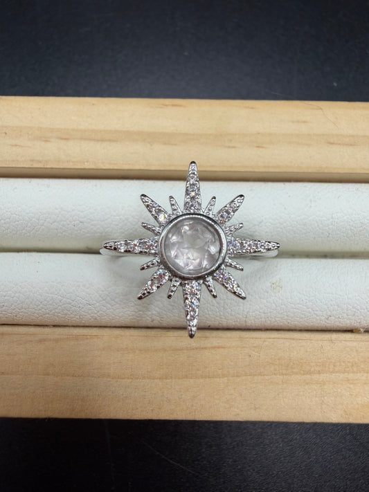 Rose Quartz S925 Adjustable Ring