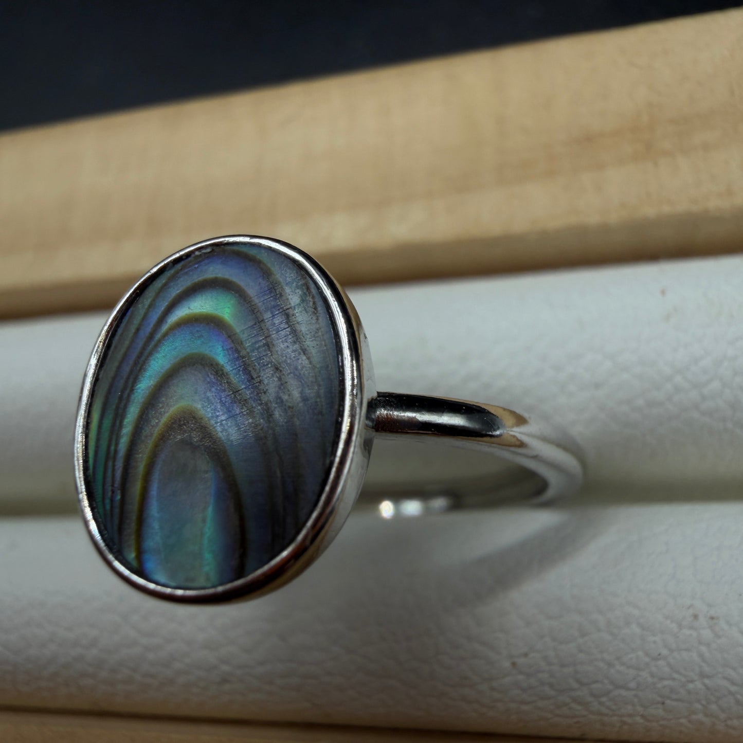 Abalone Shell S925 Adjustable Ring