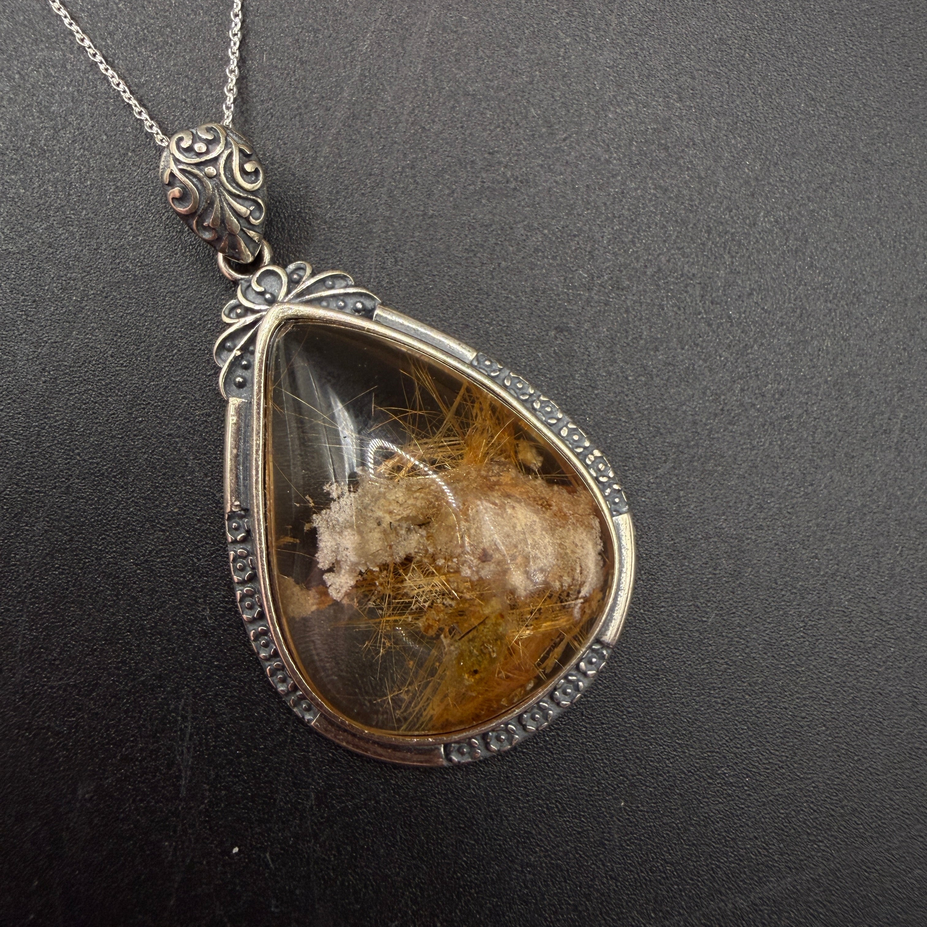 Garden Quartz and Rutile S925 Necklace