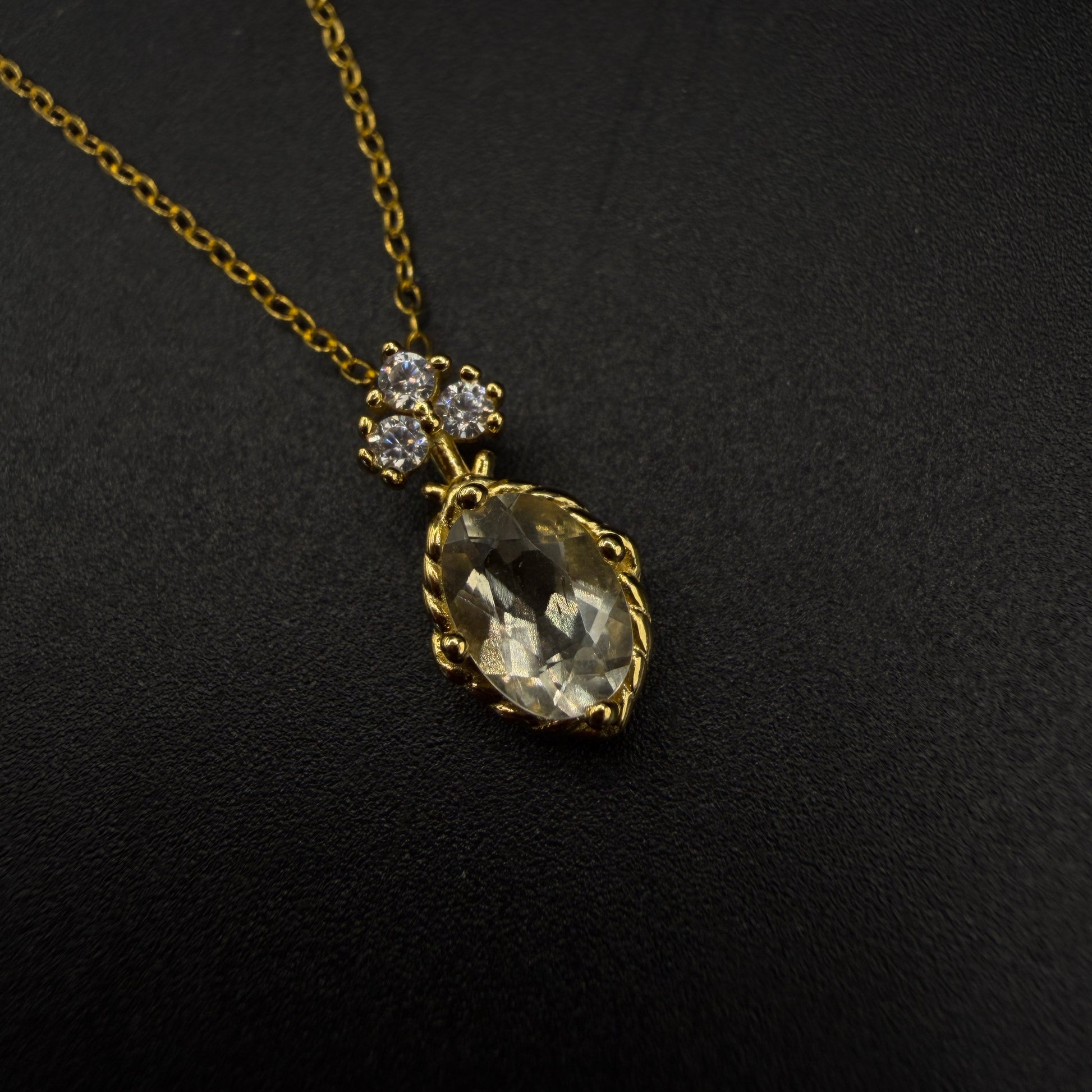 Gold Libyan Desert Glass S925 Certified Necklace