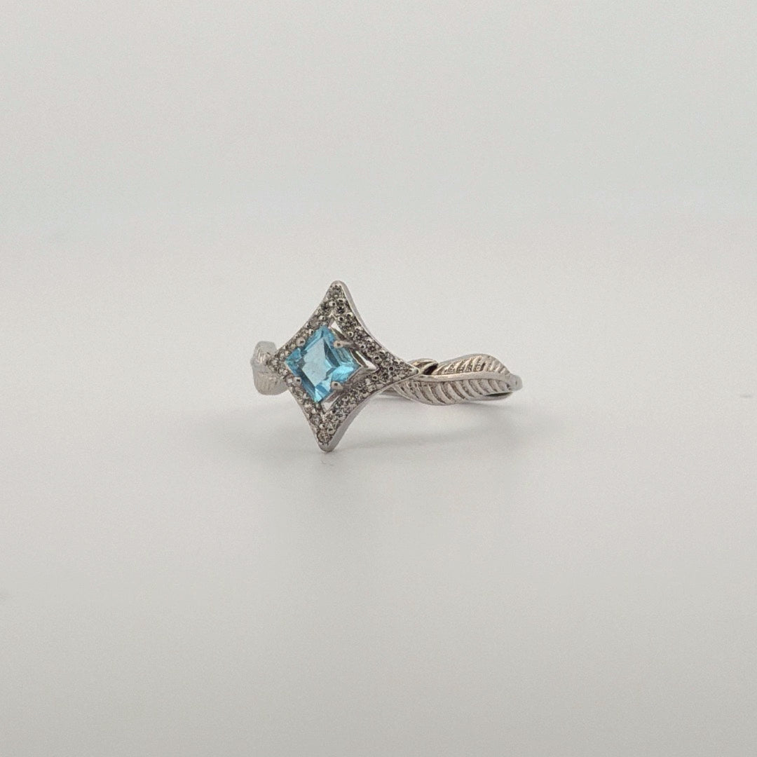 Blue Topaz S925 Adjustable Ring