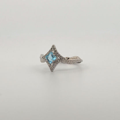 Blue Topaz S925 Adjustable Ring
