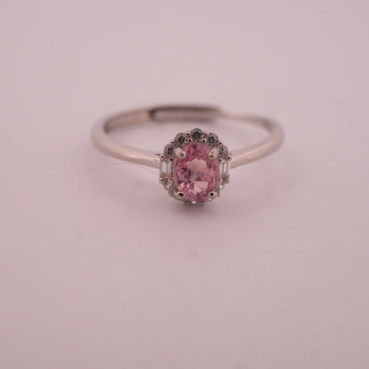 Pink Tourmaline S925 Adjustable Ring
