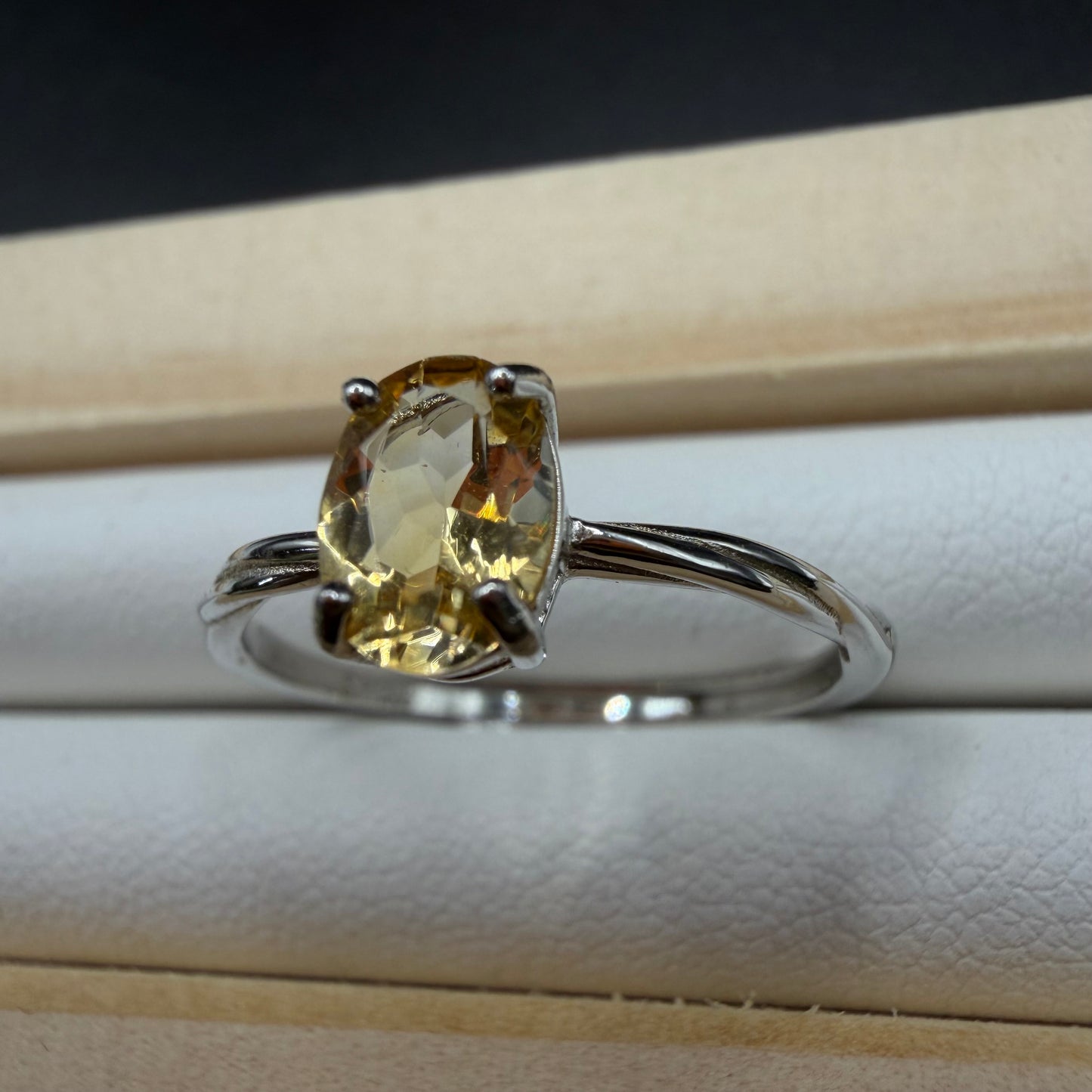 Citrine S925 Adjustable Ring