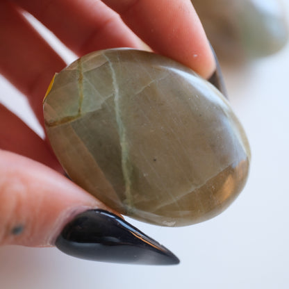 Green Moonstone Palm Stone
