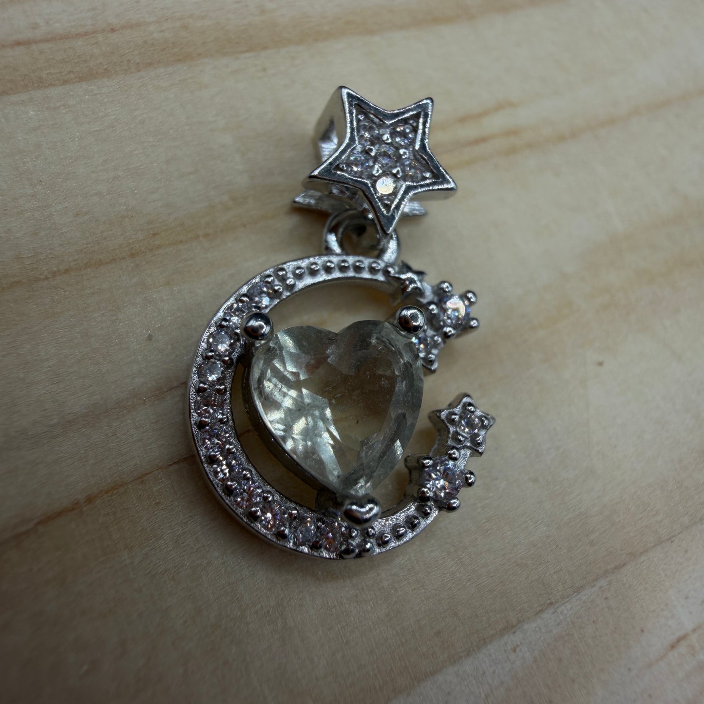 Libyan Desert Glass Moon and Star S925 Certified Necklace