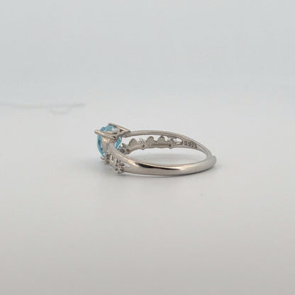 Blue Topaz S925 Adjustable Ring