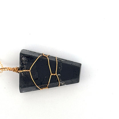 Black Tourmaline in Quartz Handmade Necklace