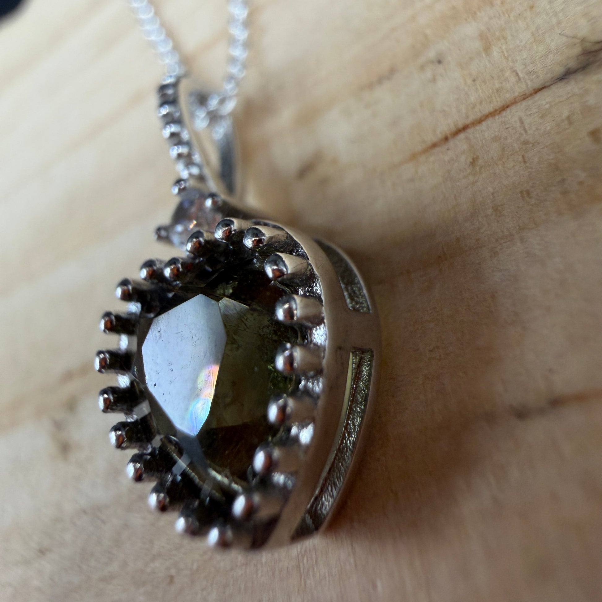 Moldavite Heart S925 Certified Necklace