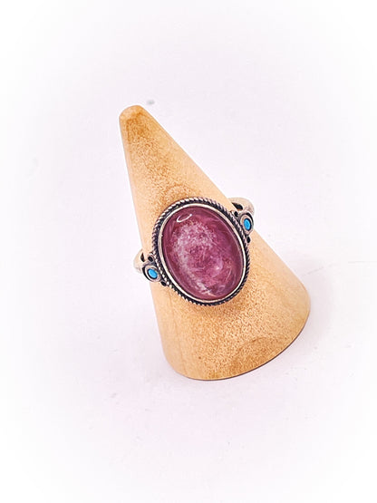 Lepidolite/ Purple Mica Ring S925