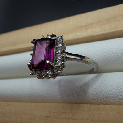 Rhodolite Garnet S925 Adjustable Ring