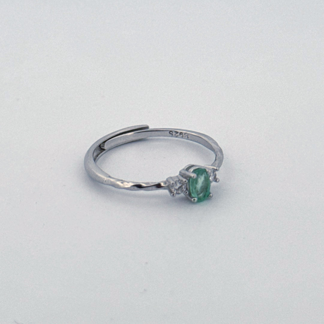 Emerald S925 Adjustable Ring
