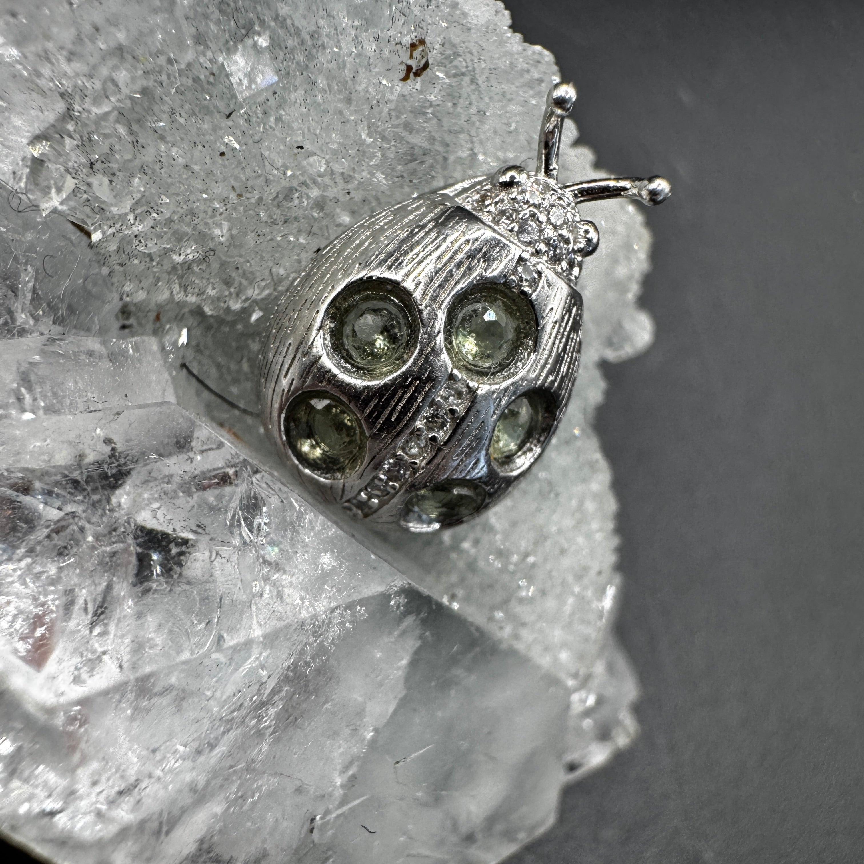 Moldavite Ladybird Necklace