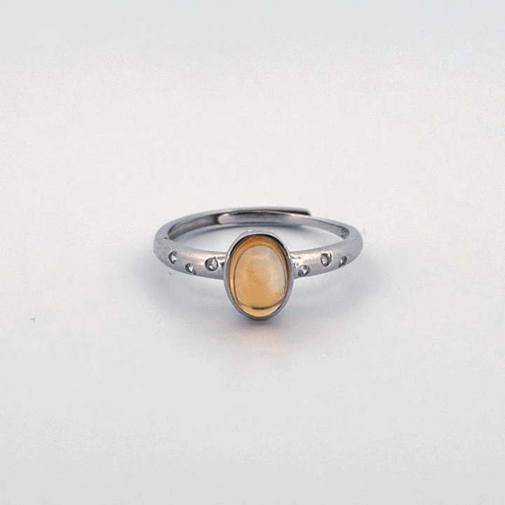 Citrine S925 Adjustable Ring