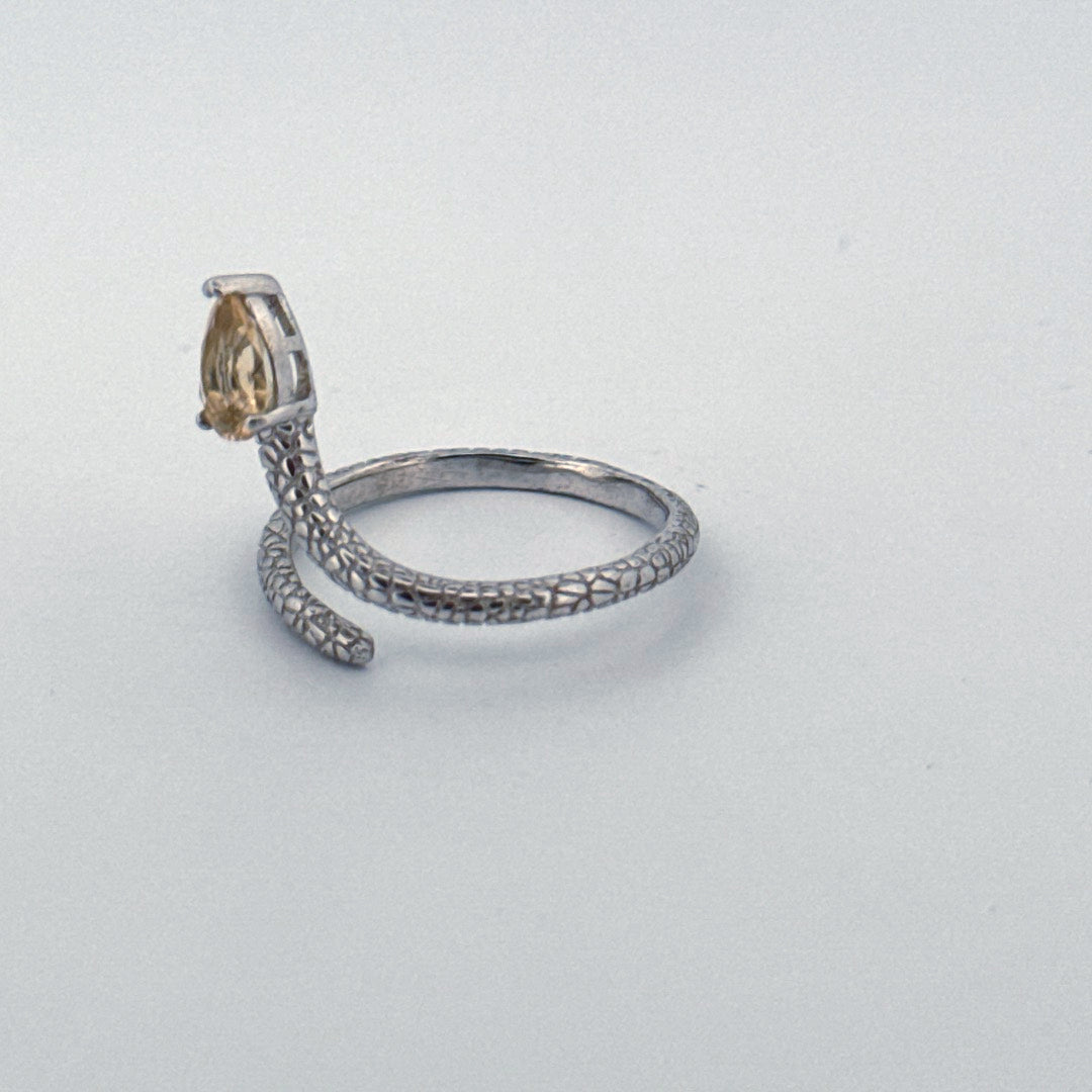 Citrine Snake S925 Adjustable Ring