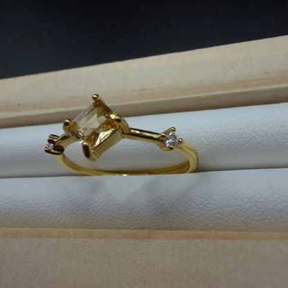 Citrine S925 Adjustable Ring