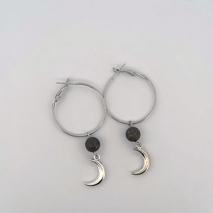 Pyrite Moon Handmade Hoop Earrings