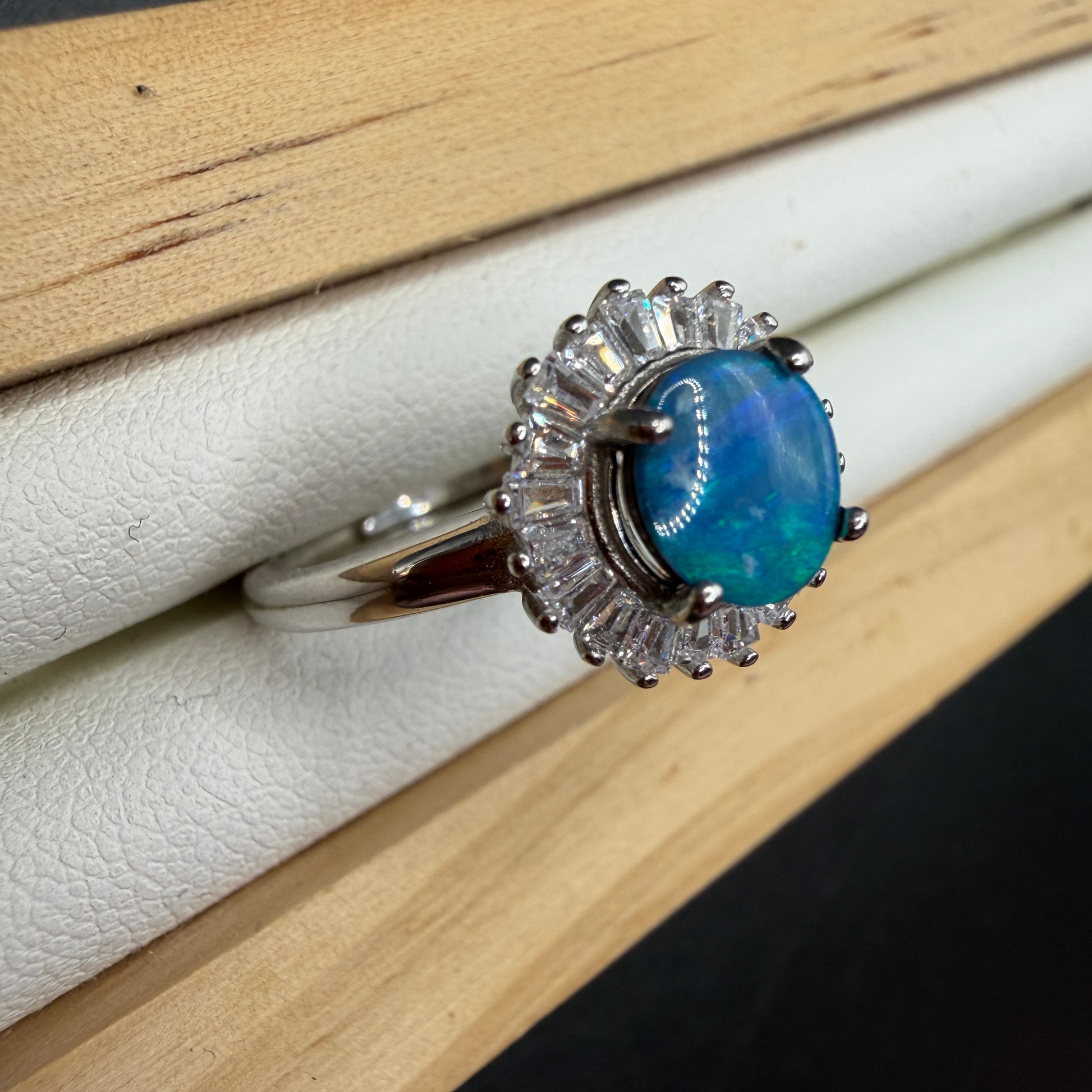 Australian Opal S925 Adjustable Ring