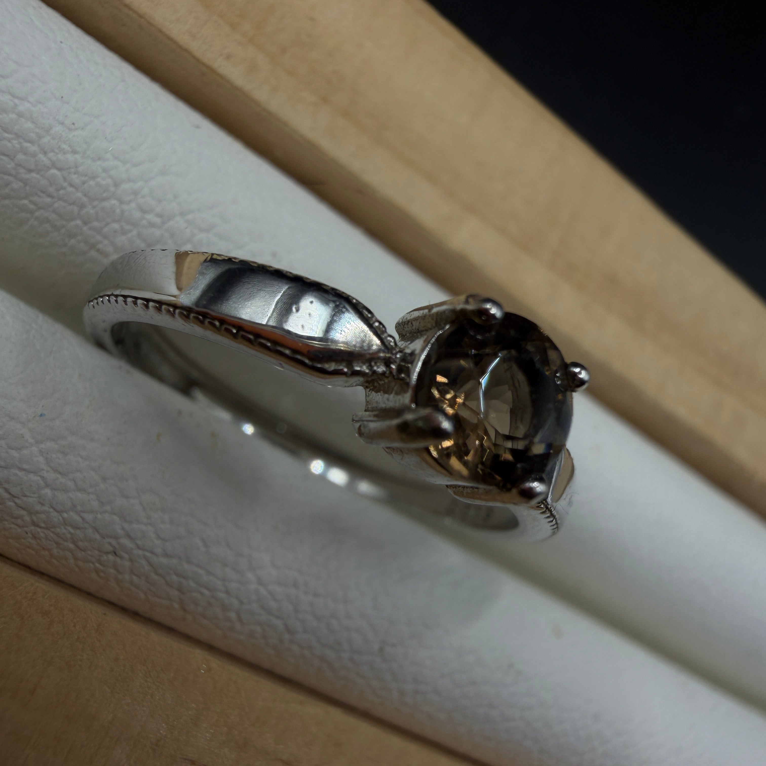 Smokey Quartz S925 Adjustable Ring