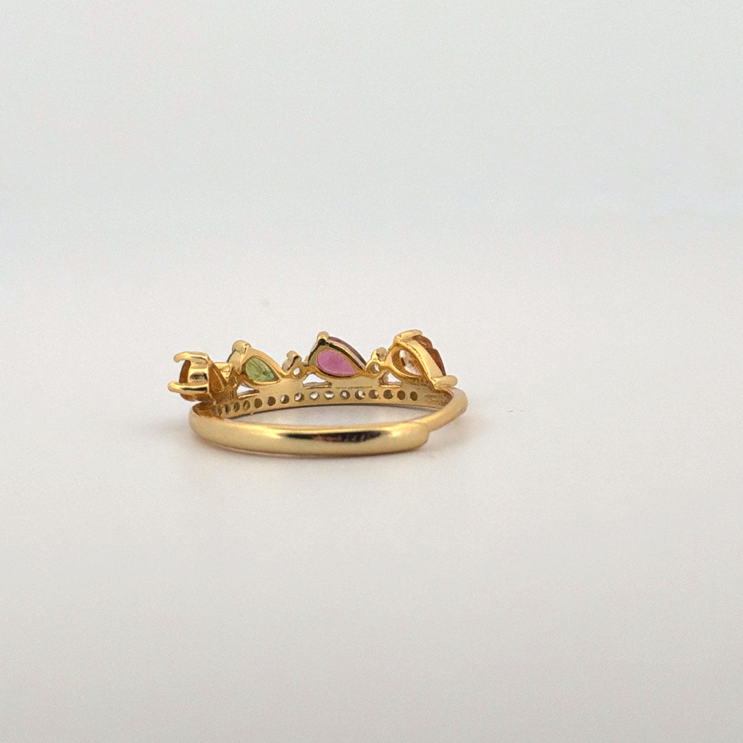 Rainbow Tourmaline S925 Adjustable Ring