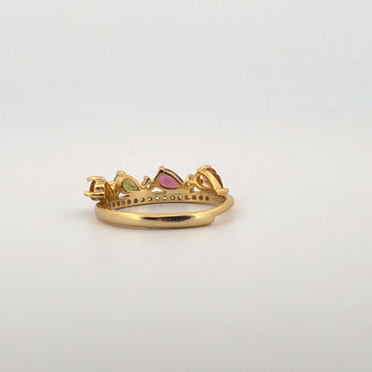 Rainbow Tourmaline S925 Adjustable Ring