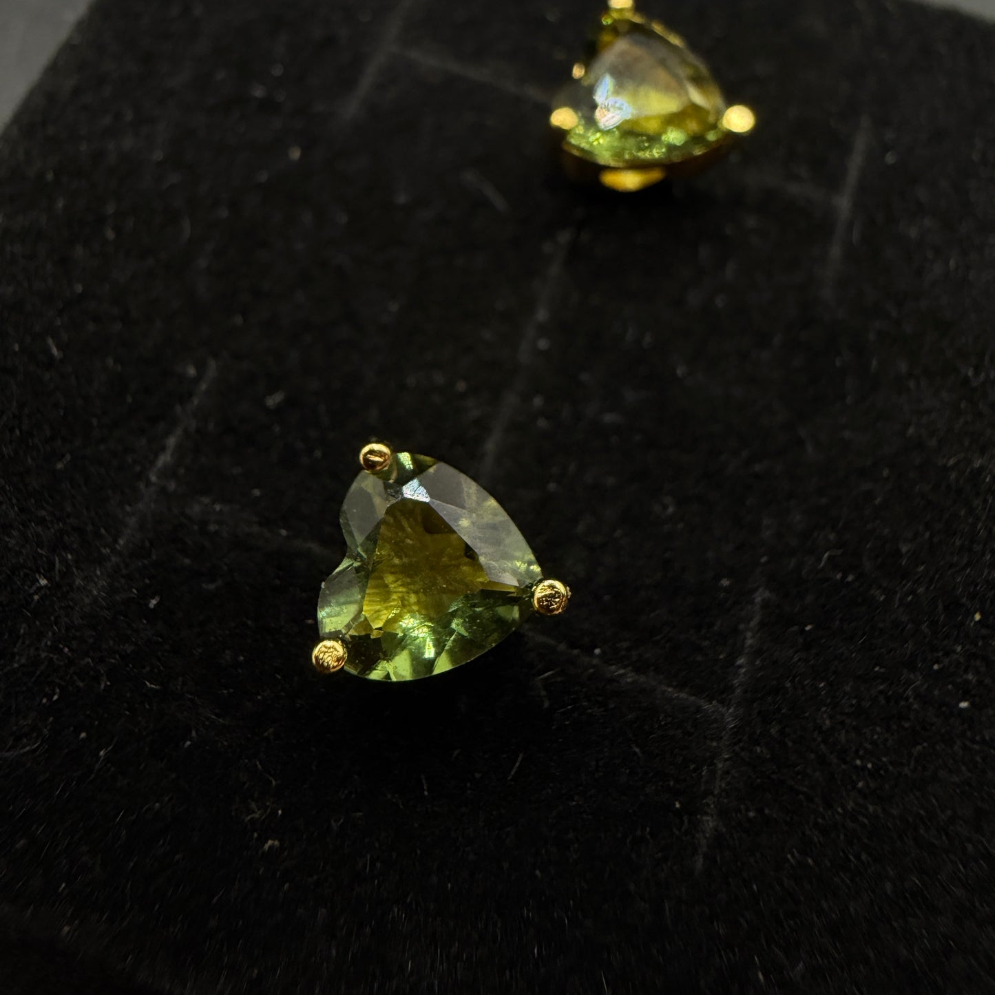 Moldavite Heart S925 Certified Earrings