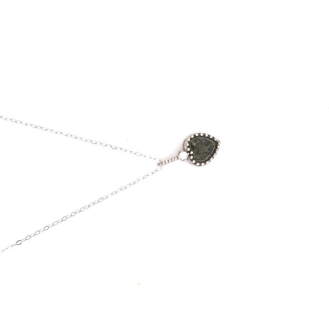 Moldavite Heart S925 Certified Necklace