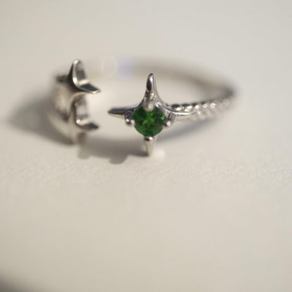 Diopside Star S925 Adjustable Ring