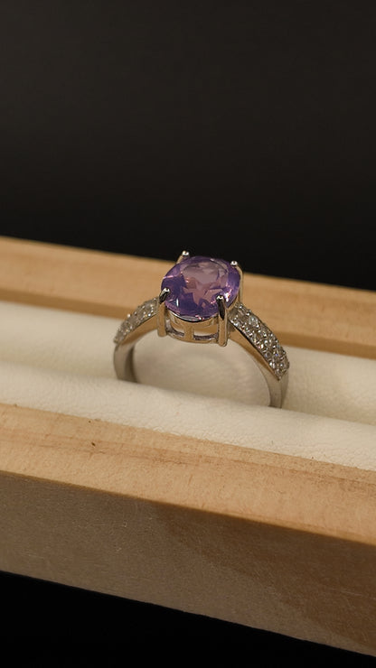 Amethyst Jade S925 Adjustable Ring