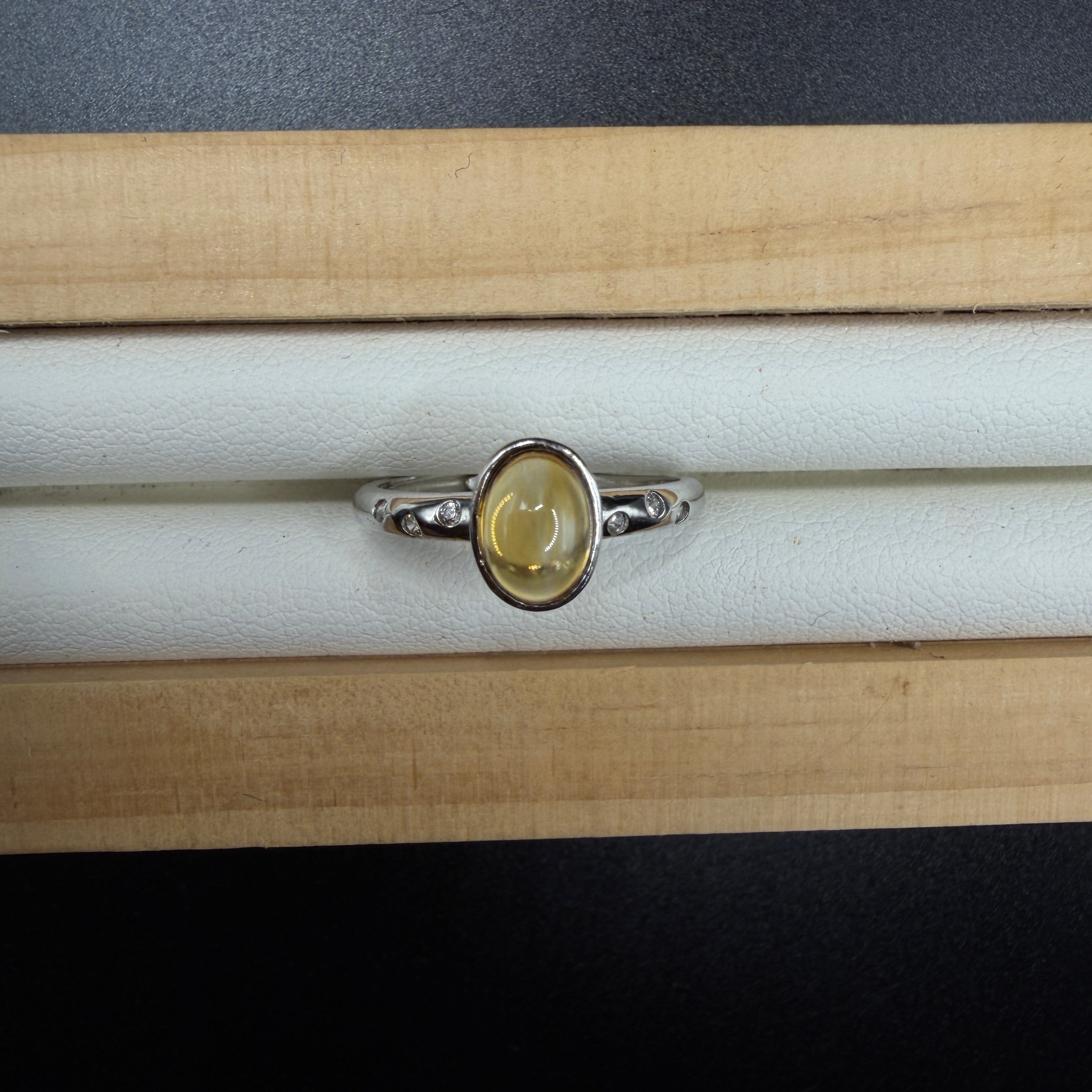 Citrine S925 Adjustable Ring