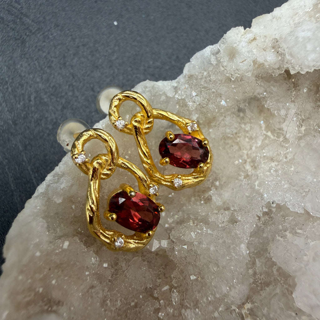 Garnet S925 Earrings